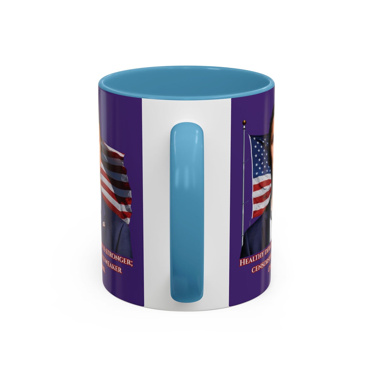 Charlie Kirk, Healthy Debate Purple Accent Mug by theGreenDragonTavern.shop