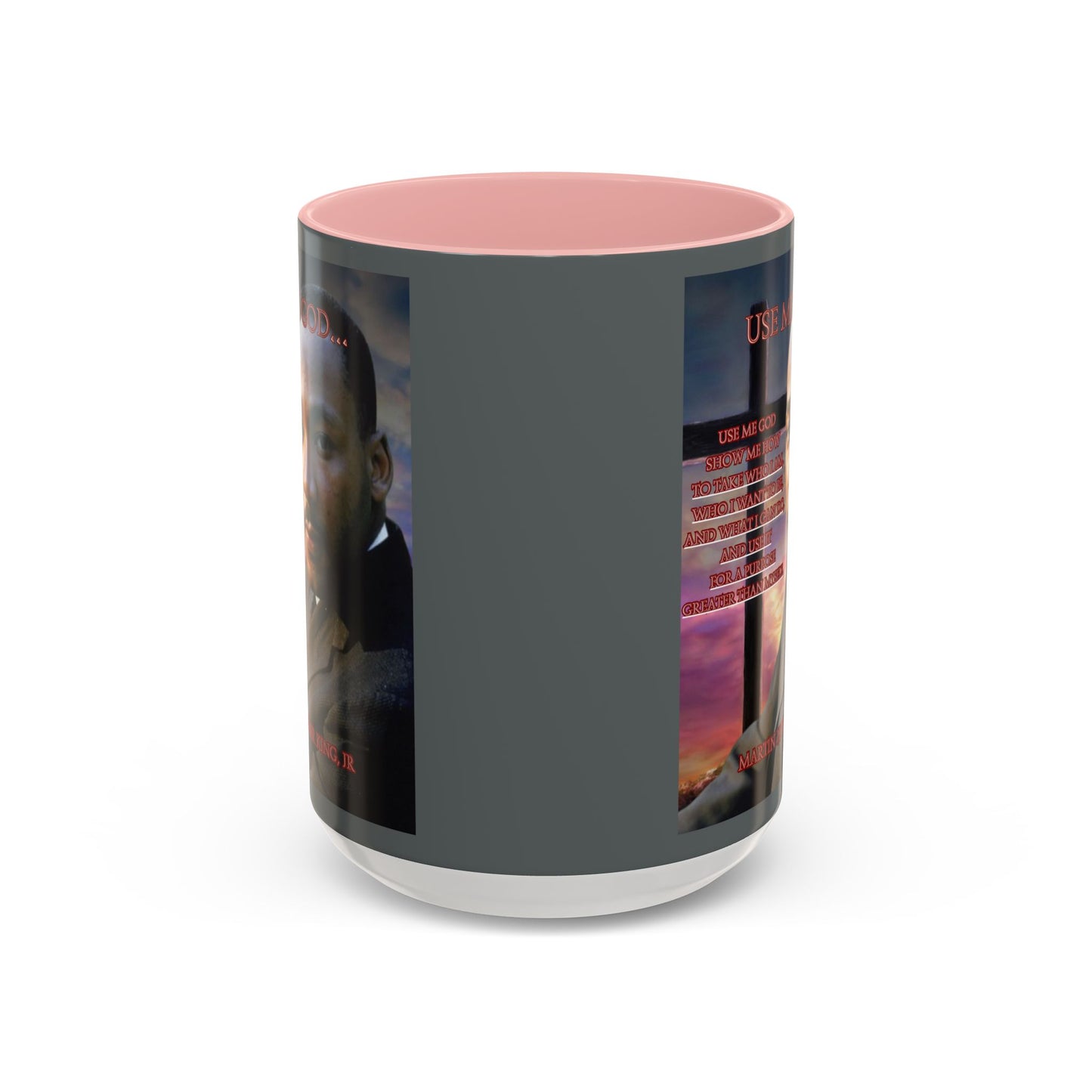 Use Me God, MLK Jr Grey Accent Mug by theGreenDragonTavern.shop