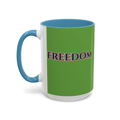 Freedom, Green Accent Mug by theGreenDragonTavern.shop