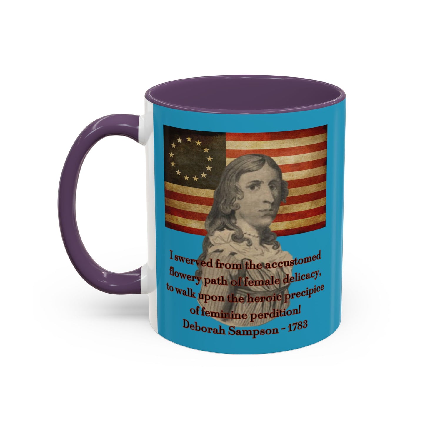 Deborah Sampson, America's Mulan Turquoise Accent Mug by theGreenDragonTavern.shop