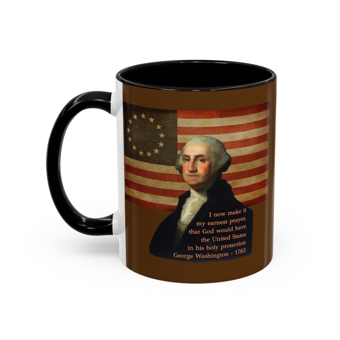 Washington's Earnest Prayer Brown Accent Mug by theGreenDragonTavern.shop