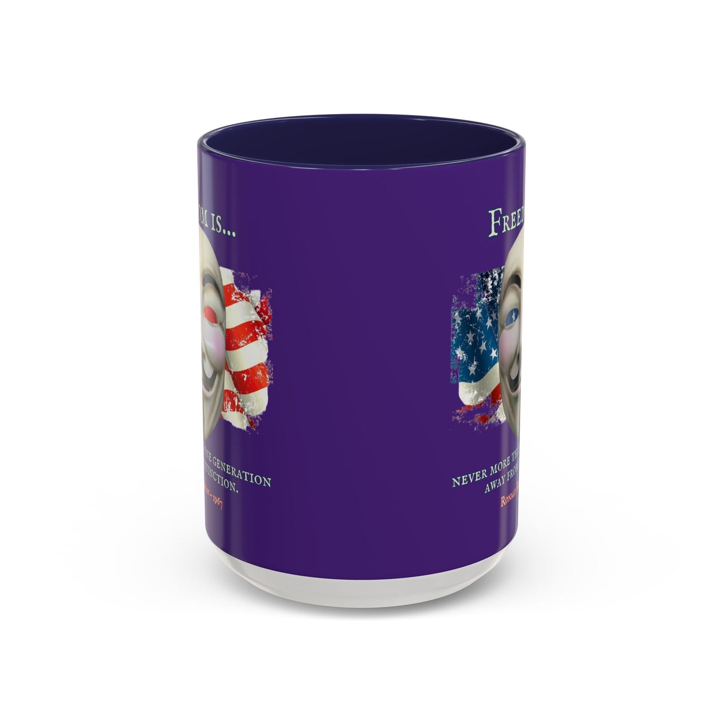 Ronald Reagan Freedom Vendetta Purple Accent Mug by theGreenDragonTavern.shop