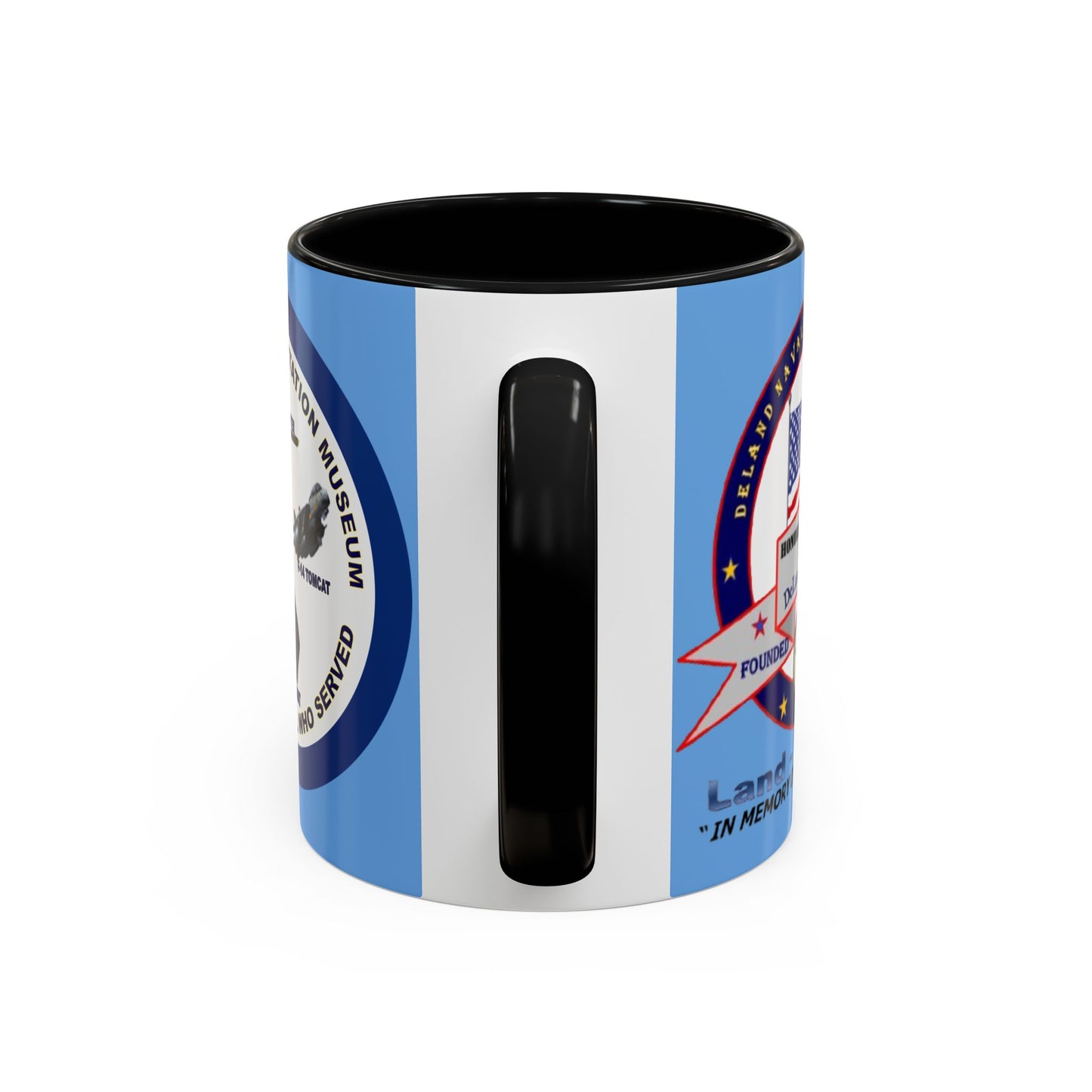 DNASM 2-sided, Founding & Student Art w/Navy Ring Light Blue Accent Mug by theGreenDragonTavern.shop