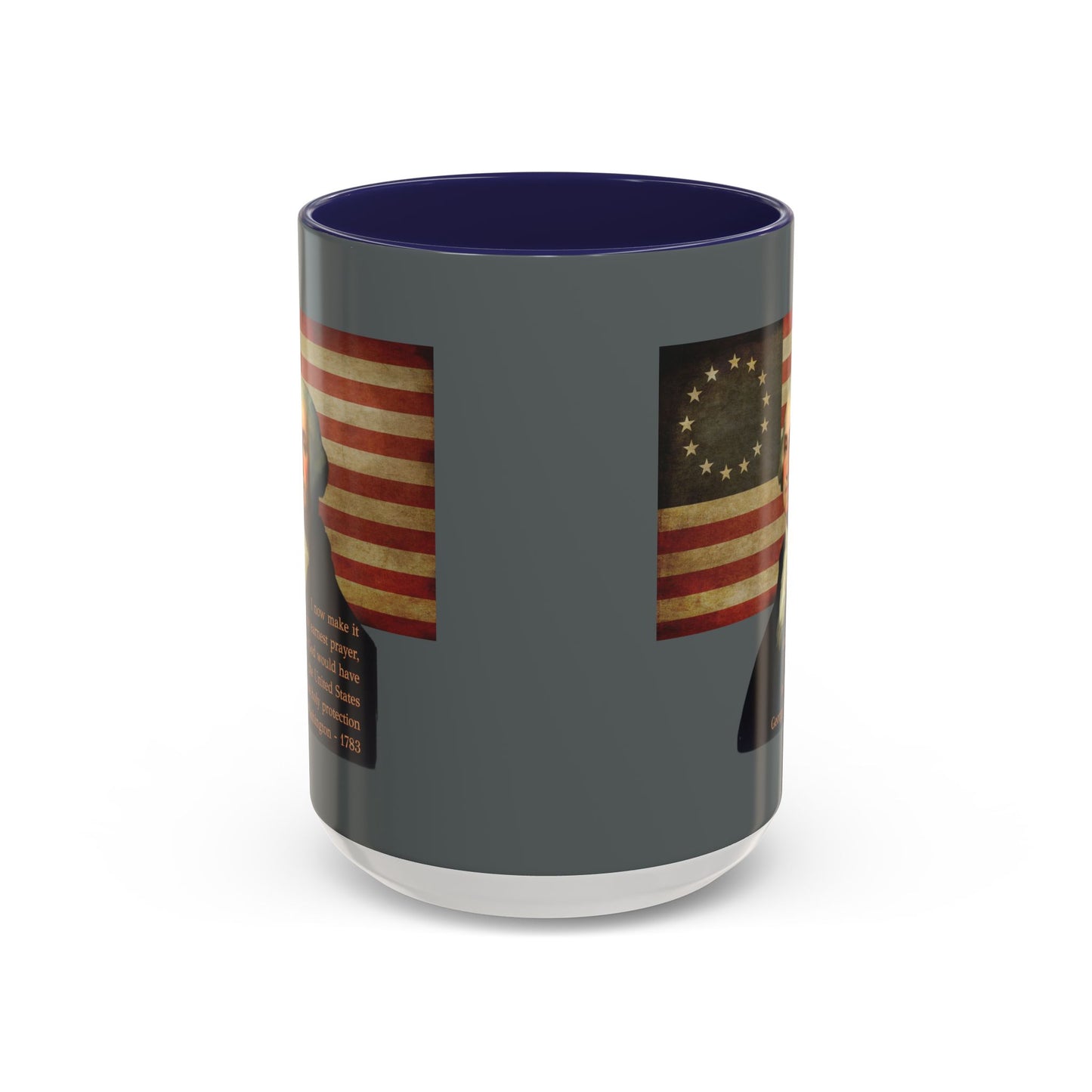 Washington's Earnest Prayer Grey Accent Mug by theGreenDragonTavern.shop