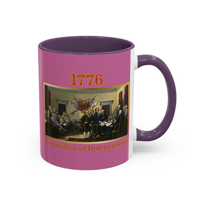 Declaration of Independence Pink Accent Mug by theGreenDragonTavern.shop