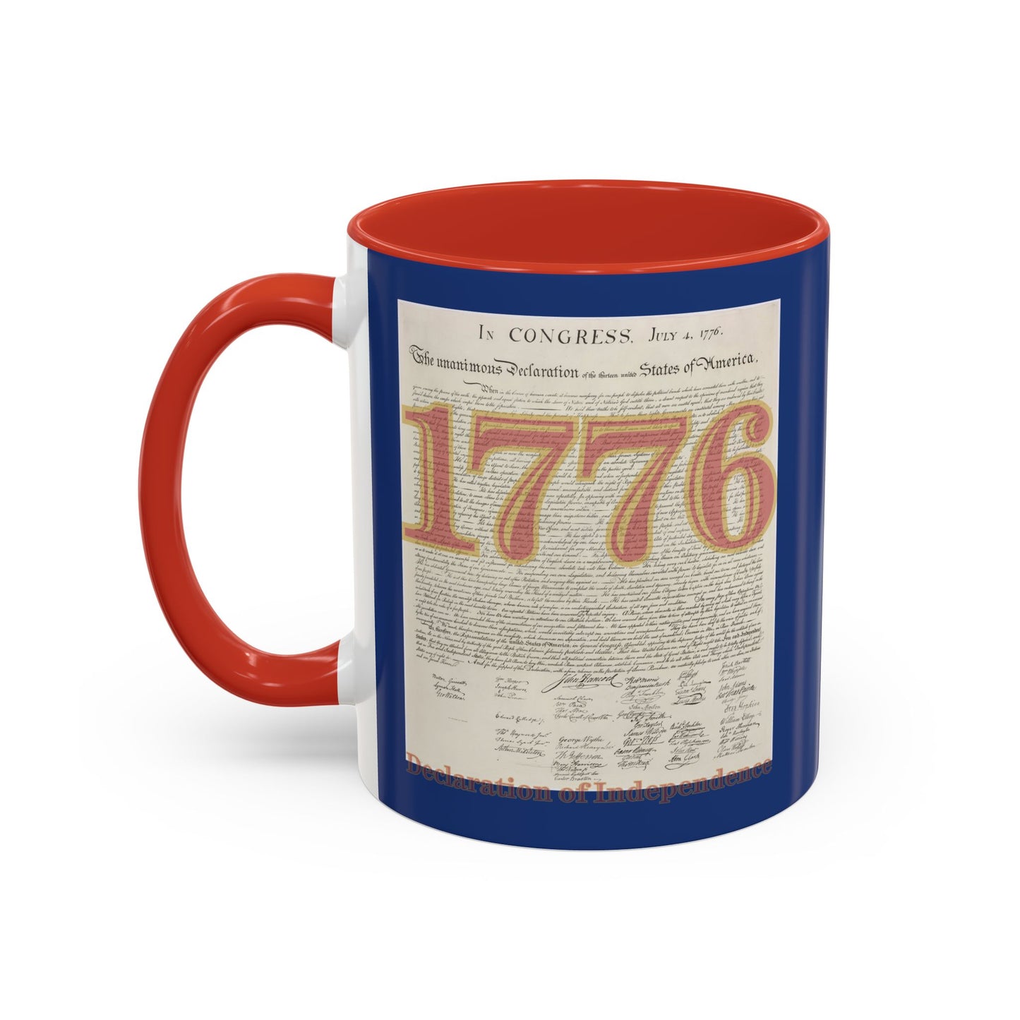 Declaration of Independence Dark Blue Accent Mug by theGreenDragonTavern.shop