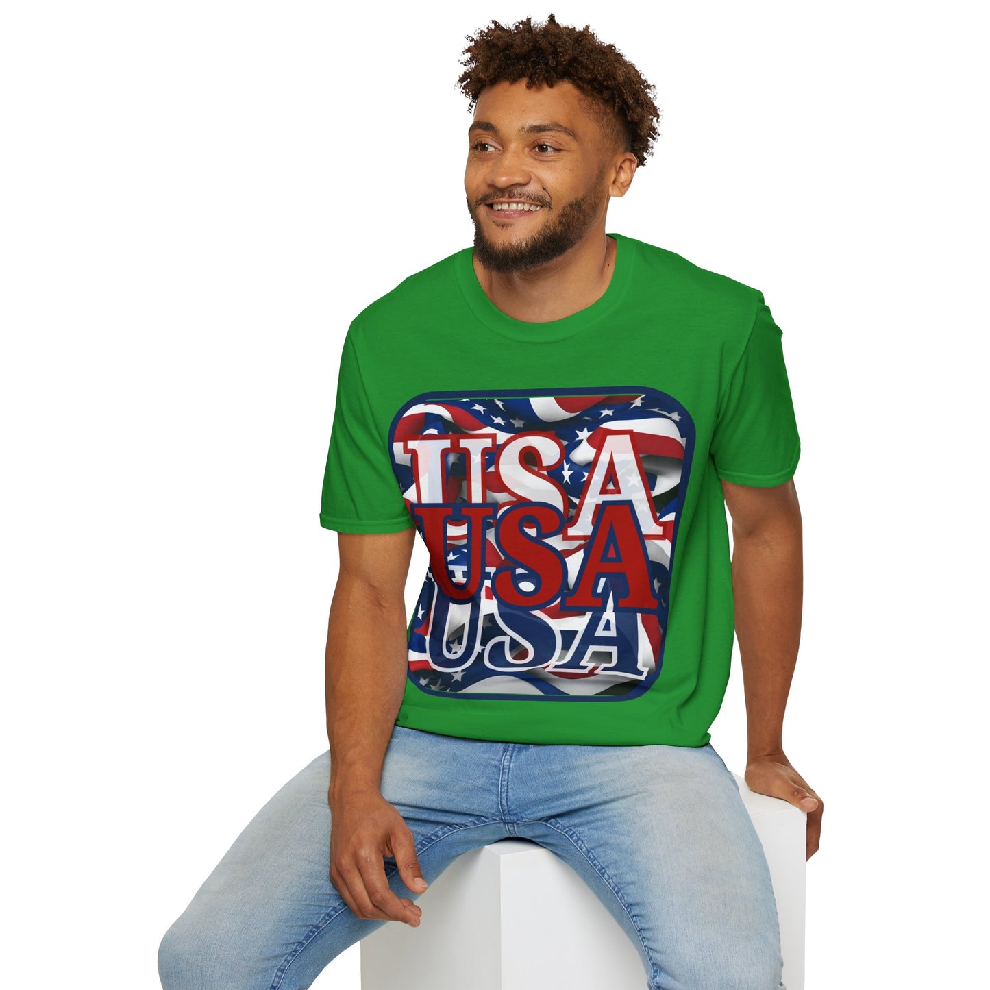 RED White and Blue USA Patriot Dark colors Unisex T-Shirt by theGreenDragonTavern.shop