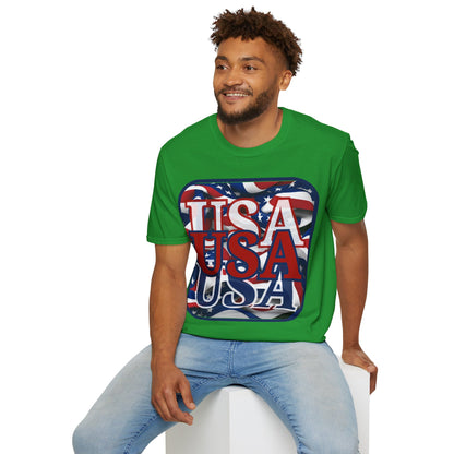 RED White and Blue USA Patriot Dark colors Unisex T-Shirt by theGreenDragonTavern.shop