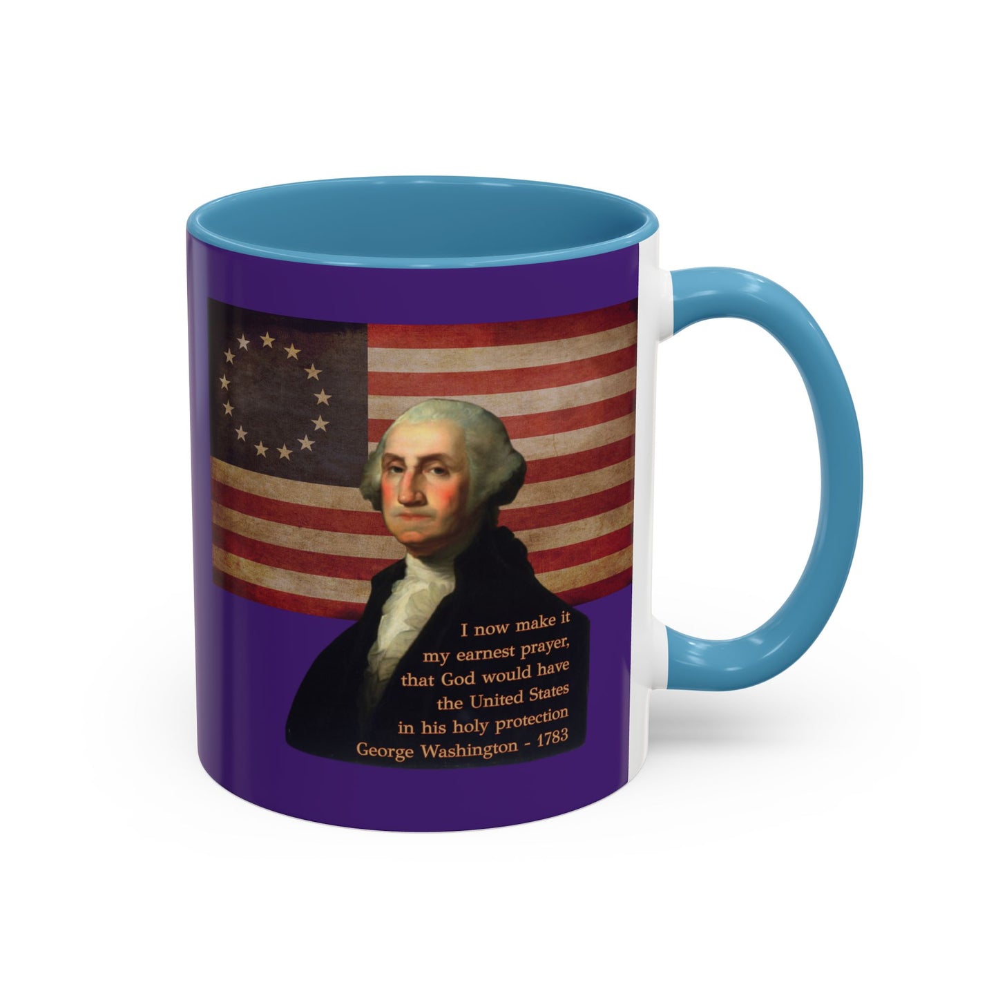 Washington's Earnest Prayer Purple Accent Mug by theGreenDragonTavern.shop