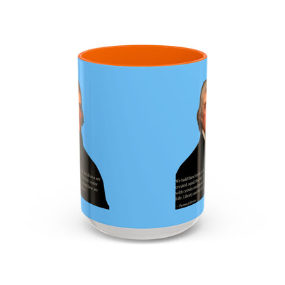 We hold these truths to be self-evident Light Blue Accent Mug by theGreenDragonTavern.shop