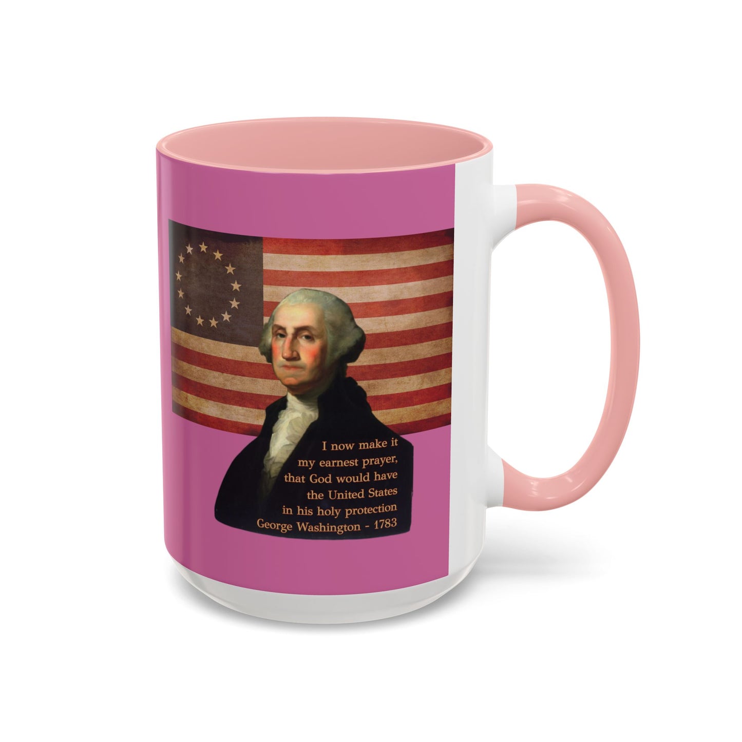 Washington's Earnest Prayer Pink Accent Mug by theGreenDragonTavern.shop
