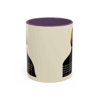 We hold these truths to be self-evident Parchment Yellow Accent Mug by theGreenDragonTavern.shop
