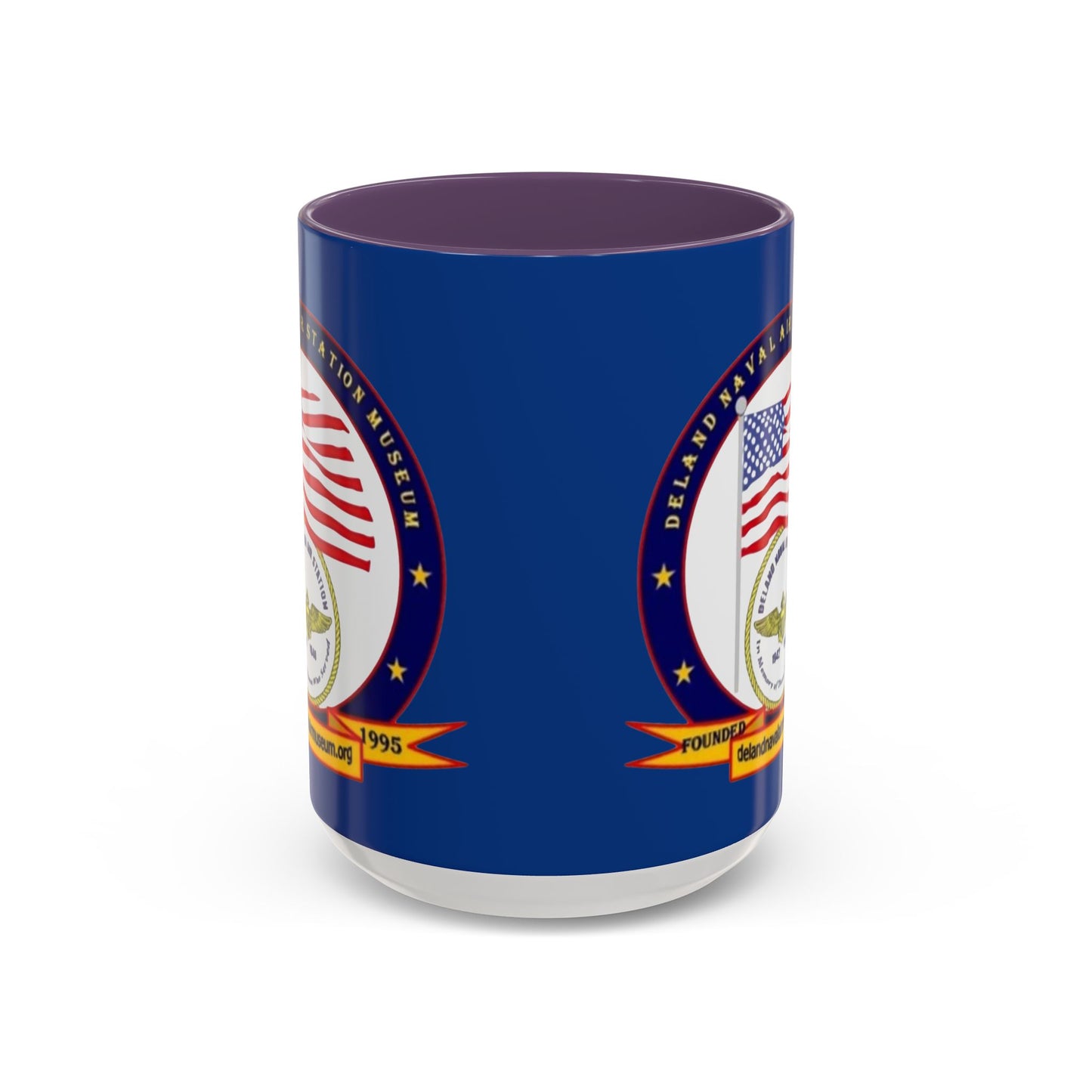 DeLand Naval Air Station Museum Blue Accent Mug by theGreenDragonTavern.shop