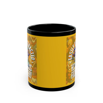 Easily Distracted by Heinous Fuckery Little Jinx Yellow Mug by theGreenDragonTavern.shop