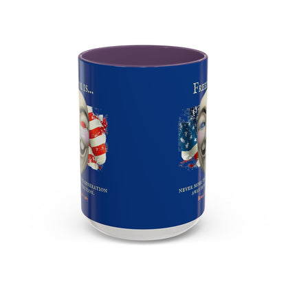 Ronald Reagan Freedom Vendetta Blue Accent Mug by theGreenDragonTavern.shop