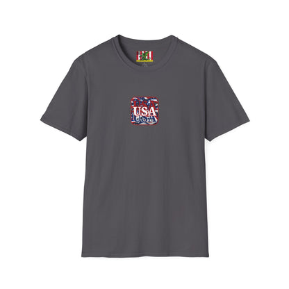 2-sided, Red WHITE and Blue USA Patriot Dark colors Unisex T-Shirt by theGreenDragonTavern.shop