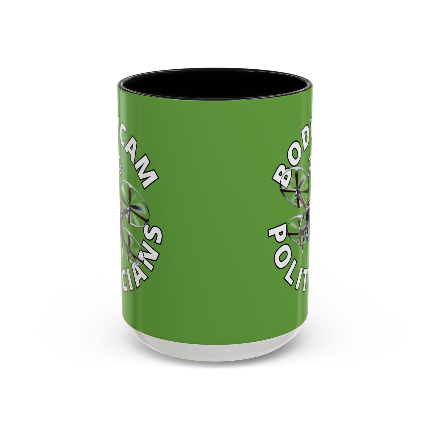 Bodycam the Politicians Drone Green Accent Mug by theGreenDragonTavern.shop