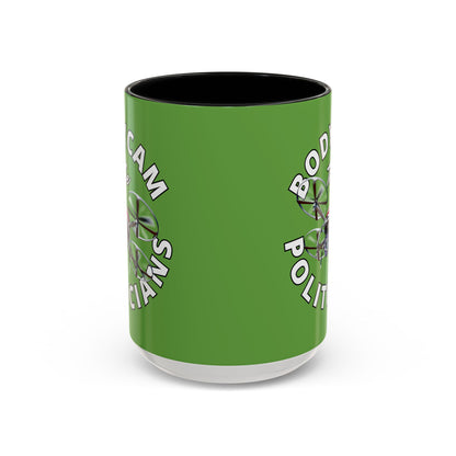 Bodycam the Politicians Drone Green Accent Mug by theGreenDragonTavern.shop
