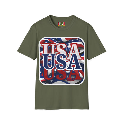 Red White and BLUE USA Patriot Dark colors Unisex T-Shirt by theGreenDragonTavern.shop