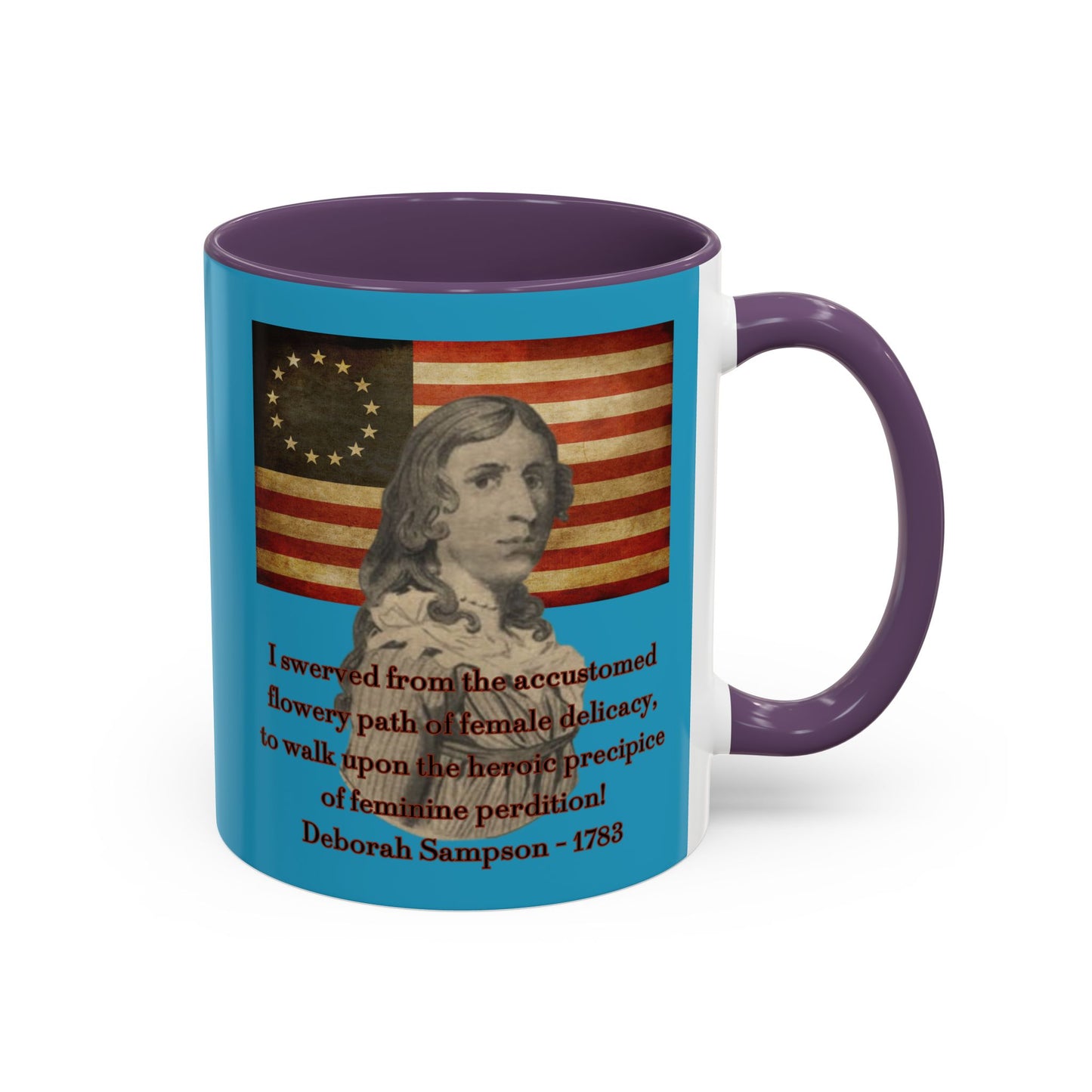 Deborah Sampson, America's Mulan Turquoise Accent Mug by theGreenDragonTavern.shop