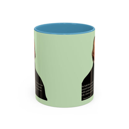 We hold these truths to be self-evident Light Green Accent Mug by theGreenDragonTavern.shop