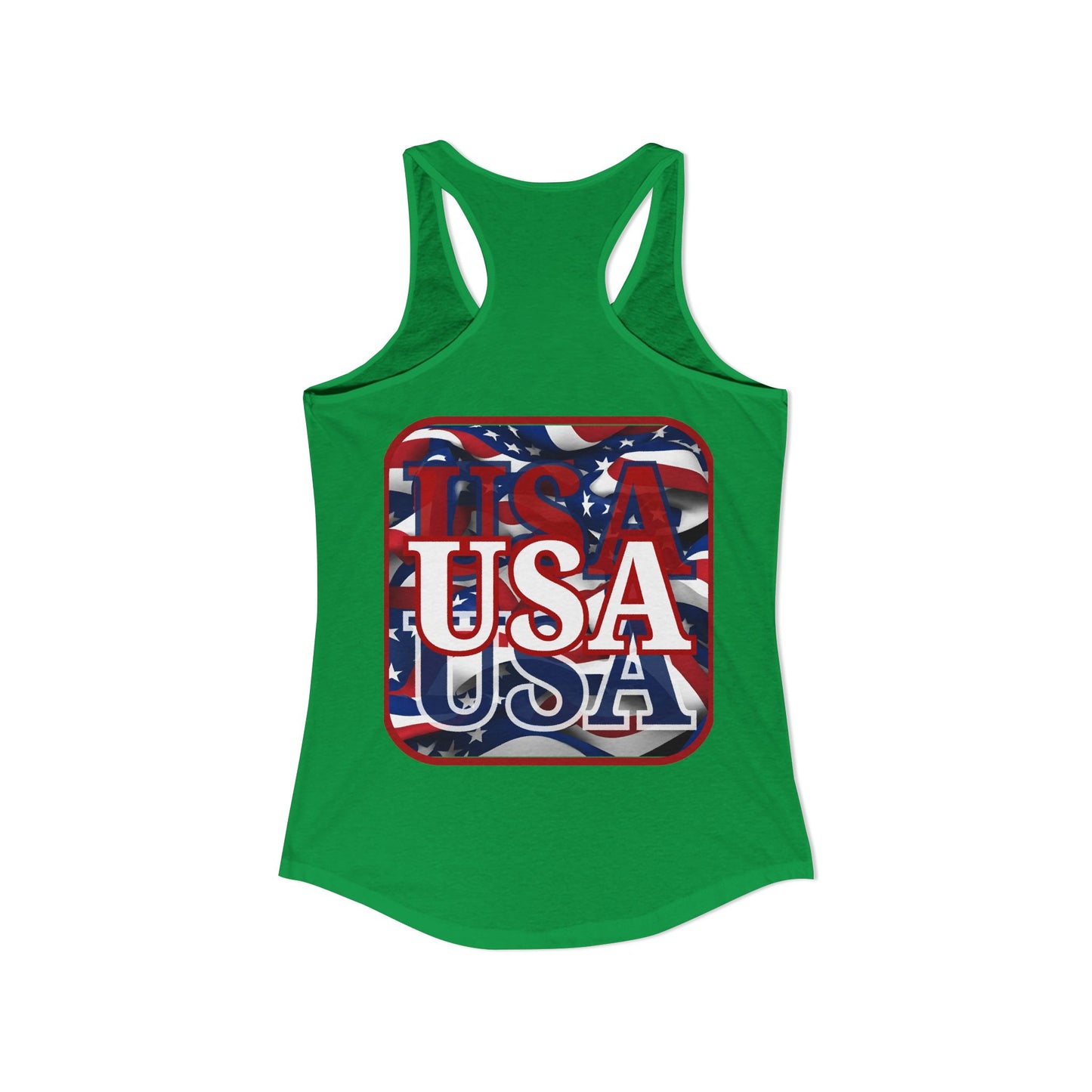 2-sided, Red WHITE and Blue USA Patriot Women's Racerback Tank Top by theGreenDragonTavern.shop