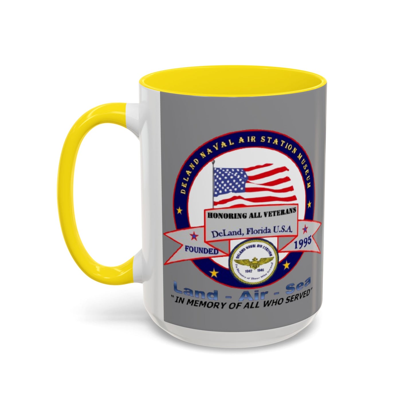 DNASM 2-sided, Founding & Student Art w/WhiteBG Grey Accent Mug by theGreenDragonTavern.shop
