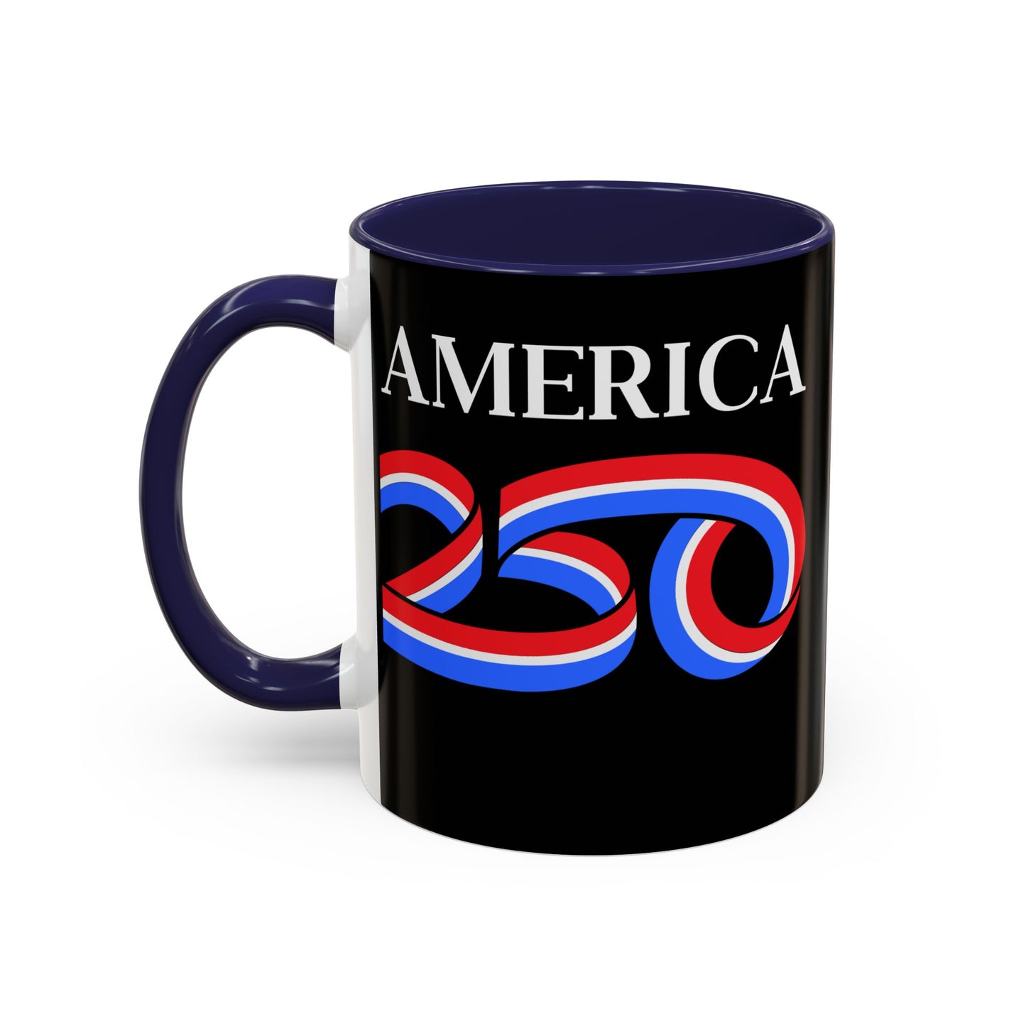 America 250 Black Accent Mug by theGreenDragonTavern.shop