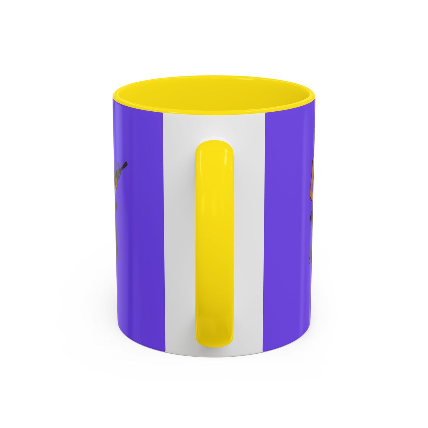 Hula Girl Packin' Heat Light Purple Accent Mug by theGreenDragonTavern.shop