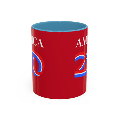 America 250 Red Accent Mug by theGreenDragonTavern.shop