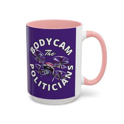 Bodycam the Politicians Drone Dark Purple Accent Mug by theGreenDragonTavern.shop