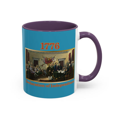 Declaration of Independence Turquoise Accent Mug by theGreenDragonTavern.shop