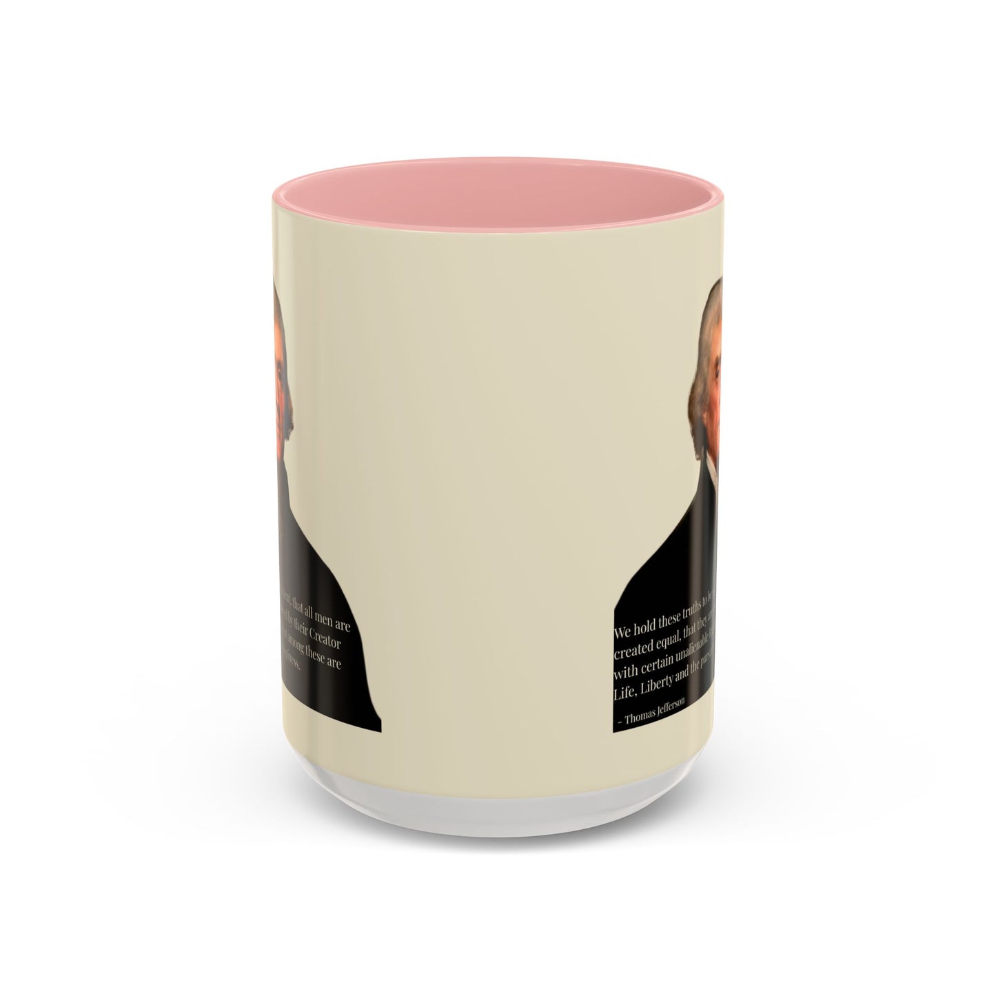 We hold these truths to be self-evident Parchment Yellow Accent Mug by theGreenDragonTavern.shop