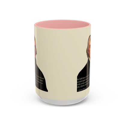 We hold these truths to be self-evident Parchment Yellow Accent Mug by theGreenDragonTavern.shop