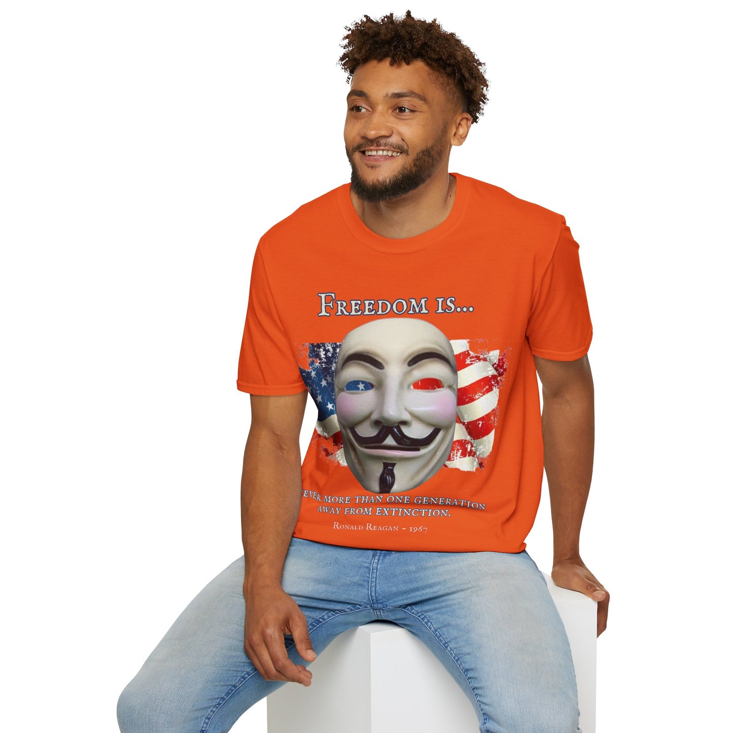 Ronald Reagan Freedom Vendetta Light colors Unisex T-Shirt by theGreenDragonTavern.shop