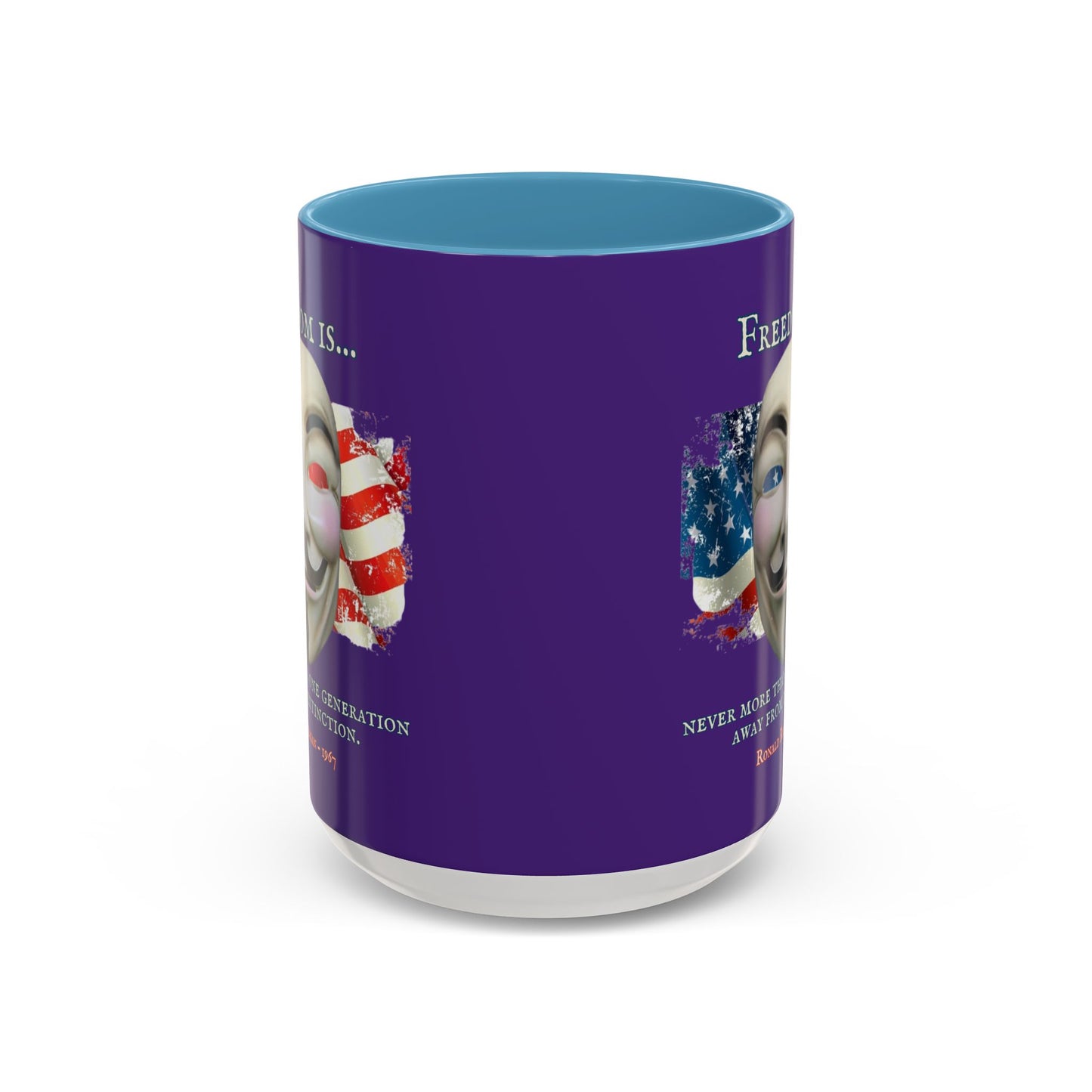 Ronald Reagan Freedom Vendetta Purple Accent Mug by theGreenDragonTavern.shop