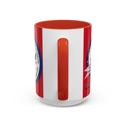 DNASM 2-sided, Founding & Student Art w/Navy Ring Red Accent Mug by theGreenDragonTavern.shop