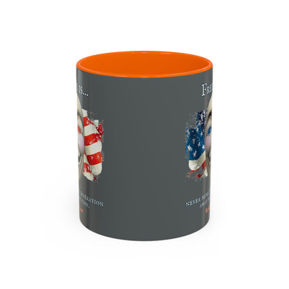 Ronald Reagan Freedom Vendetta Grey Accent Mug by theGreenDragonTavern.shop