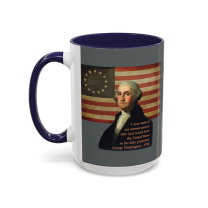 Washington's Earnest Prayer Grey Accent Mug by theGreenDragonTavern.shop