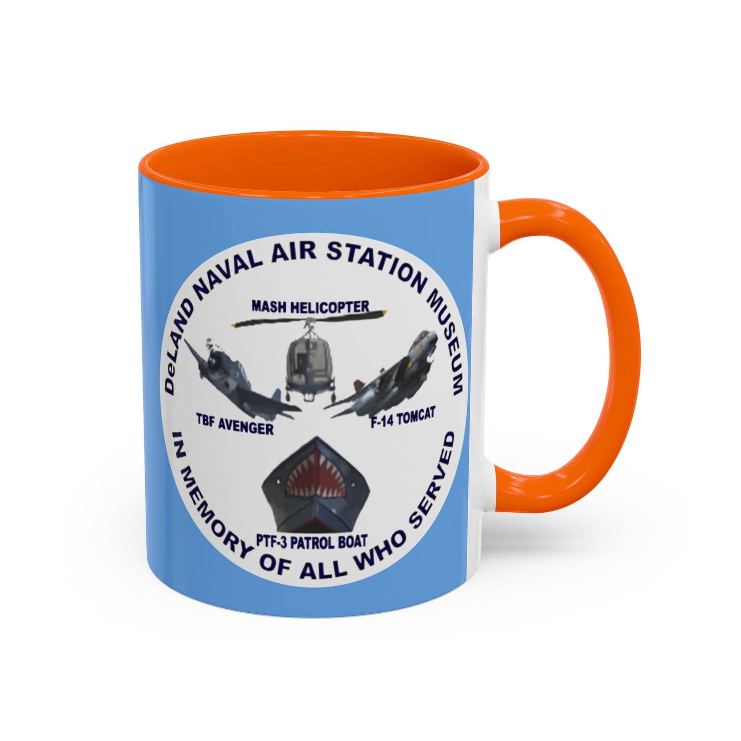DNASM 2-sided, Founding & Student Art w/WhiteBG Light Blue Accent Mug by theGreenDragonTavern.shop
