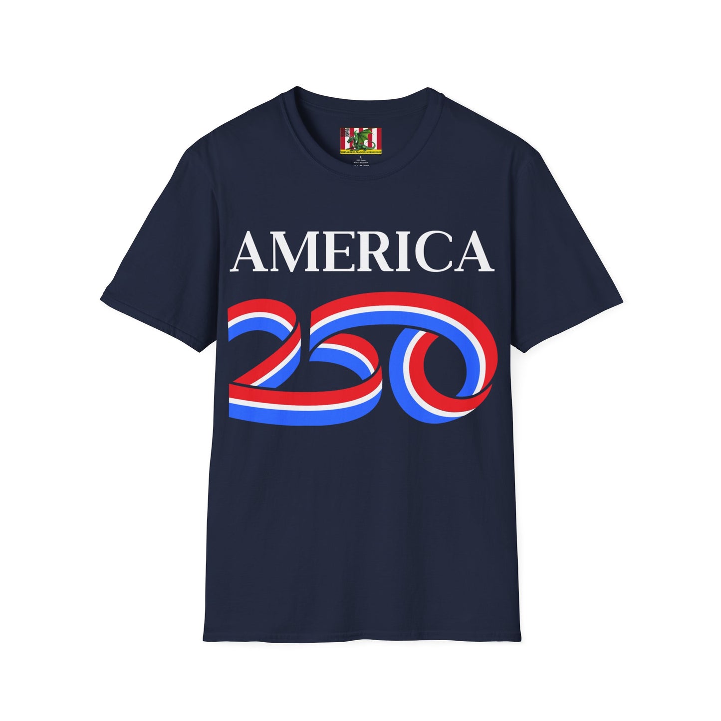 America 250 White font, Dark colors, Unisex T-Shirt by theGreenDragonTavern.shop