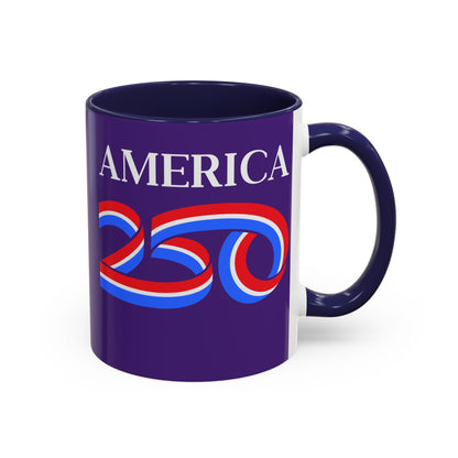 America 250 Dark Purple Accent Mug by theGreenDragonTavern.shop