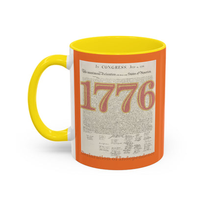 Declaration of Independence Orange Accent Mug by theGreenDragonTavern.shop