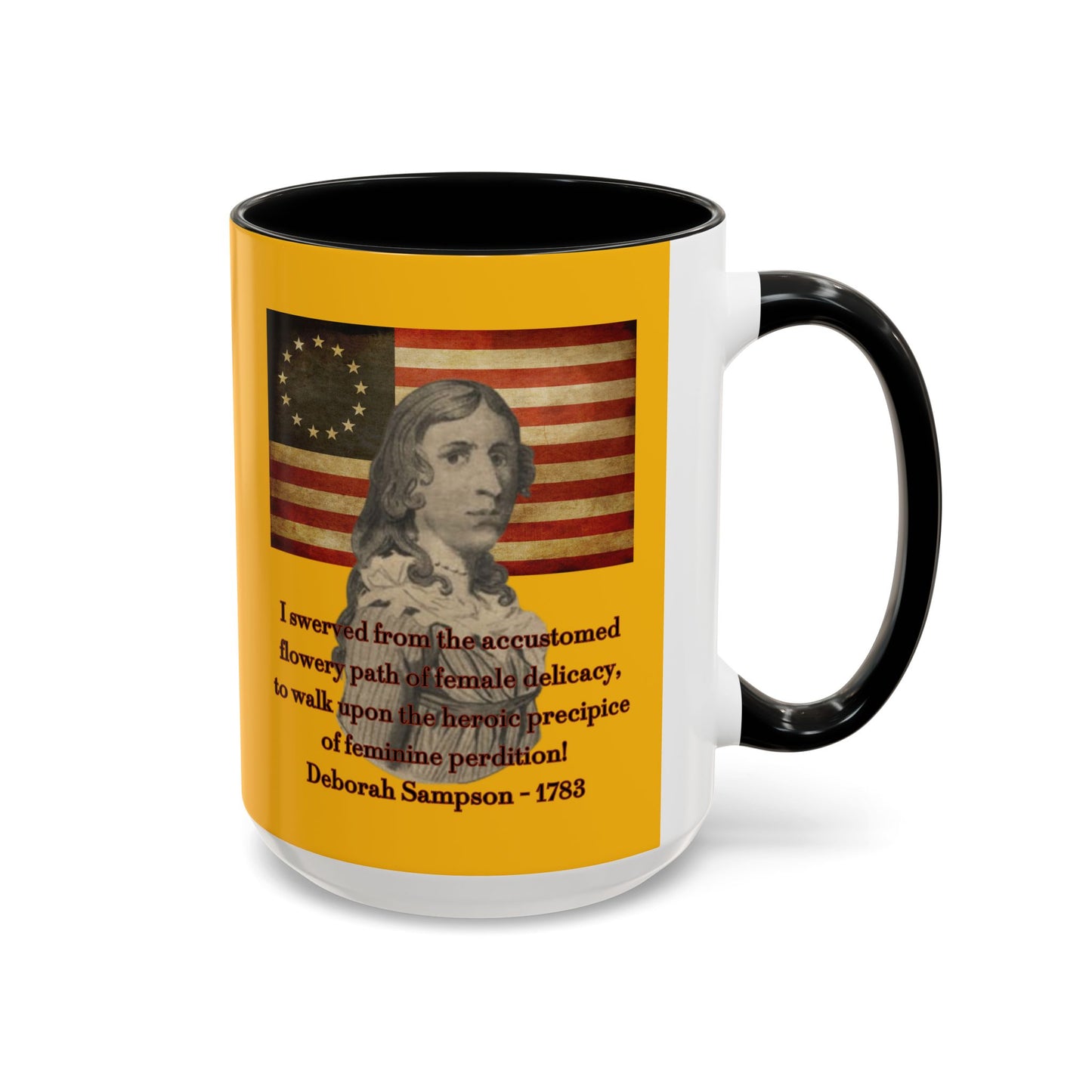 Deborah Sampson, America's Mulan Yellow Accent Mug by theGreenDragonTavern.shop