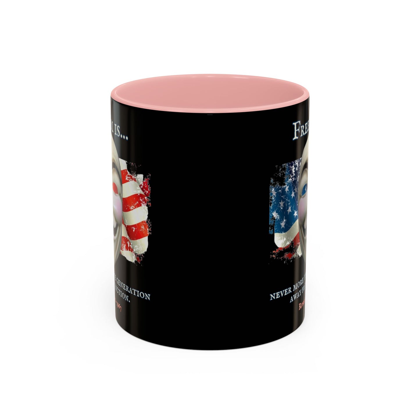 Ronald Reagan Freedom Vendetta Black Accent Mug by theGreenDragonTavern.shop