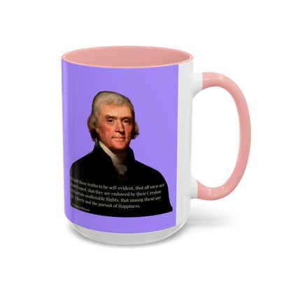 We hold these truths to be self-evident Light Purple Accent Mug by theGreenDragonTavern.shop