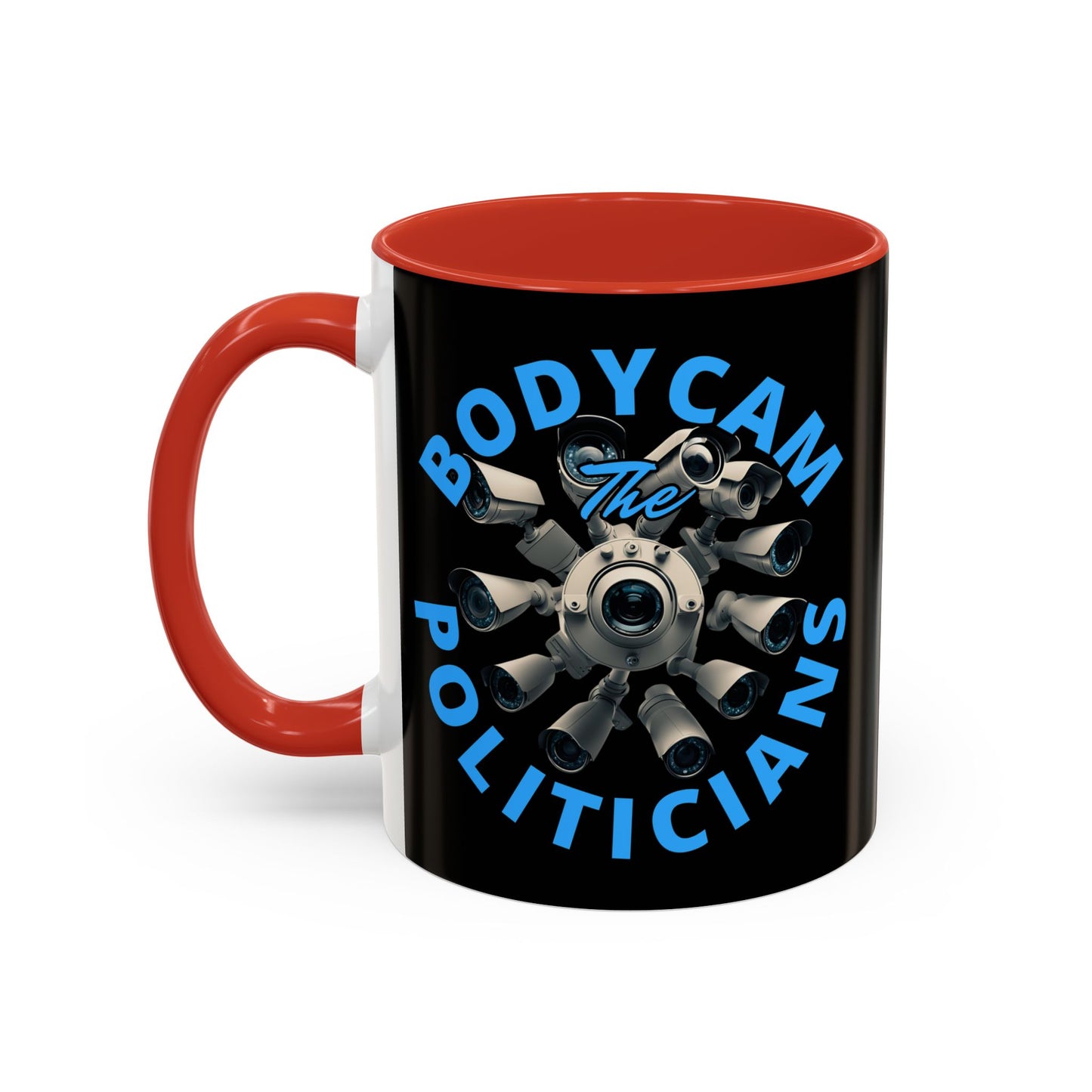 Bodycam the Politicians Cameras Black Accent Mug by theGreenDragonTavern.shop