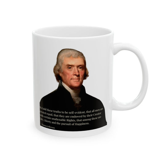 We hold these truths to be self-evident White Mug by theGreenDragonTavern.shop