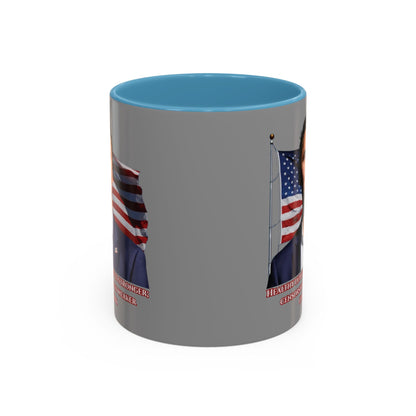 Charlie Kirk, Healthy Debate Grey Accent Mug by theGreenDragonTavern.shop