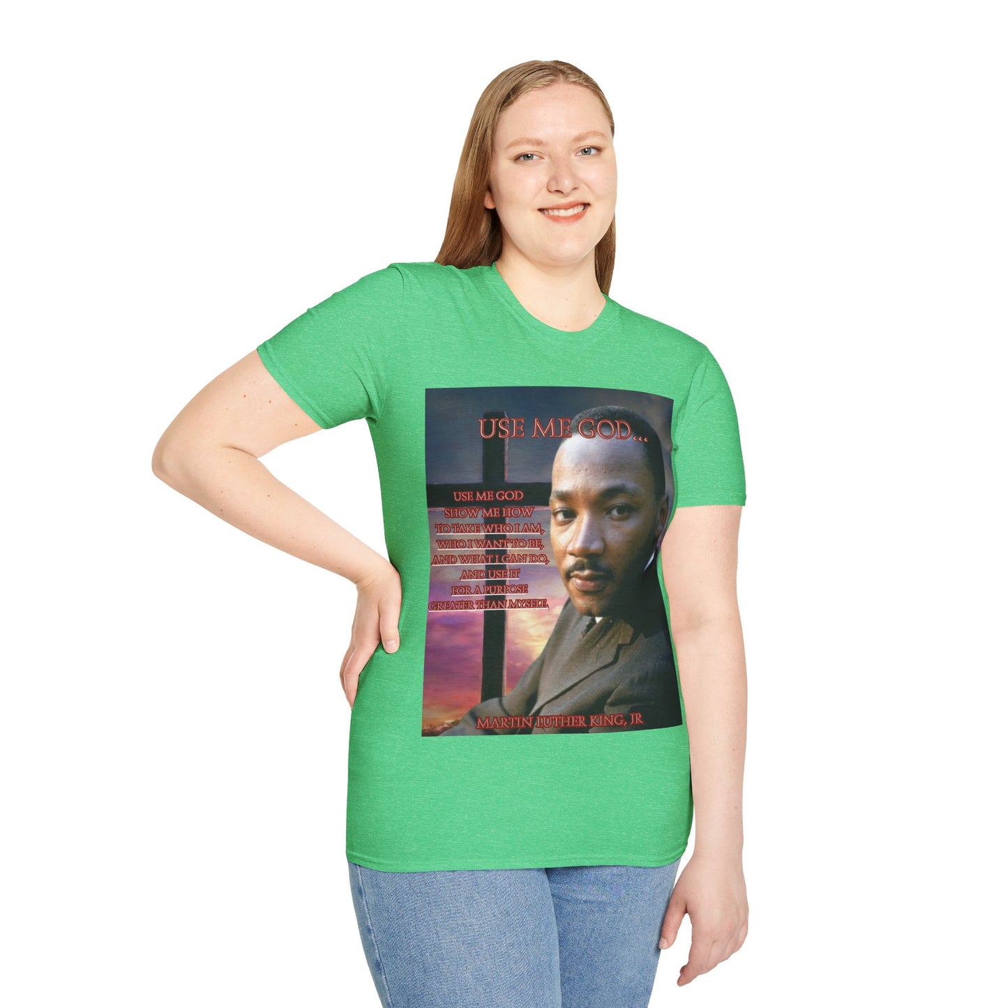Use Me God, MLK Jr Dark colors Unisex T-Shirt by theGreenDragonTavern.shop